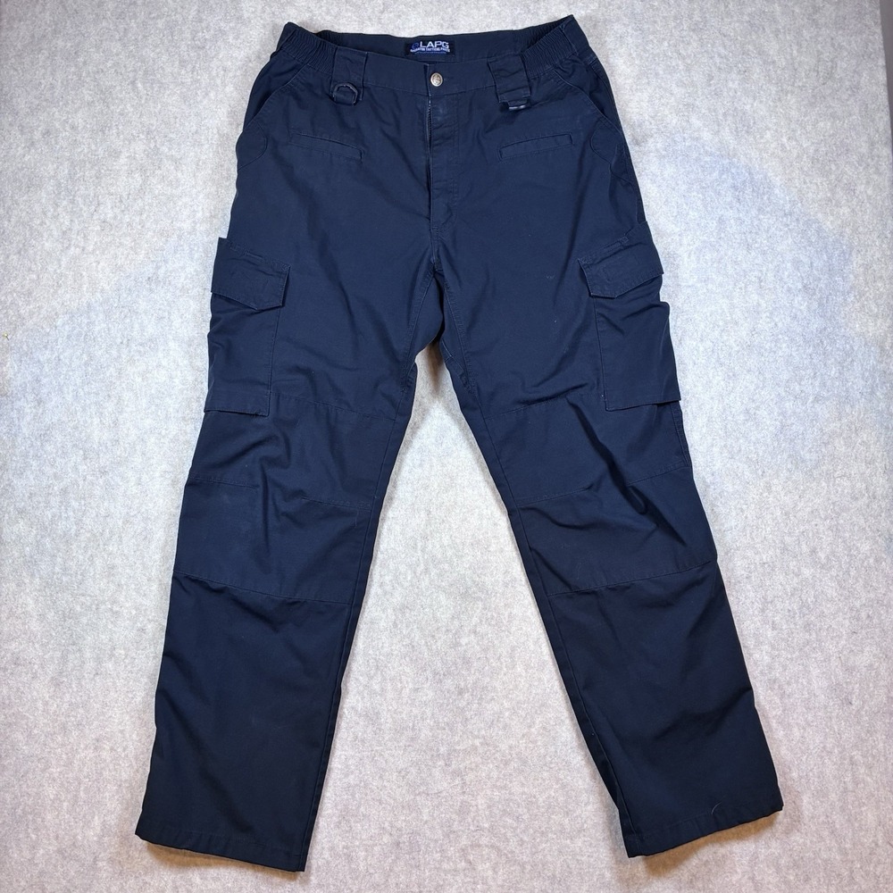 LAPG Men's 36x32 Black Tactical Cargo Utility Police Security Double Knee Pant